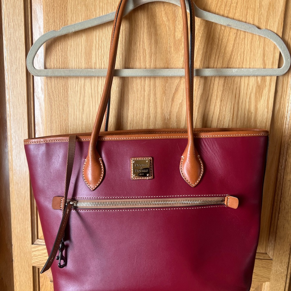 Dooney & Bourke Red Leather Tote Bag
